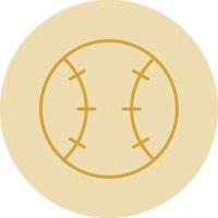 base-ball ligne Jaune cercle icône vecteur