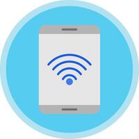 Wifi plat multi cercle icône vecteur