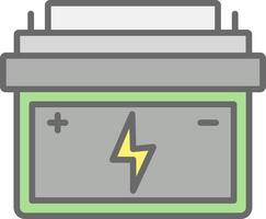 batterie ligne rempli lumière icône vecteur