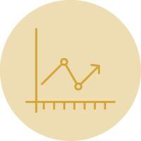 La Flèche graphique ligne Jaune cercle icône vecteur