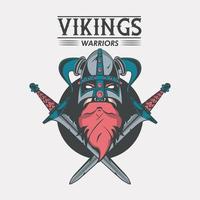 modèle de t-shirt imprimé guerriers vikings vecteur