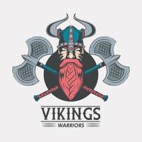 modèle de t-shirt imprimé guerriers vikings vecteur