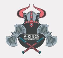 modèle de t-shirt imprimé guerriers vikings vecteur