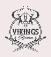 modèle de t-shirt imprimé guerriers vikings vecteur