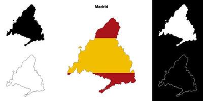 Madrid contour carte vecteur