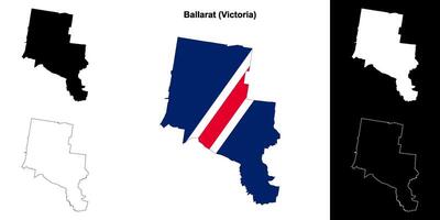 Ballarat Vide contour carte ensemble vecteur