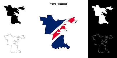 Yarra Vide contour carte ensemble vecteur