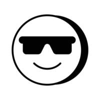 des lunettes sur emoji visage montrant concept icône de cool émoji, fier emoji vecteur