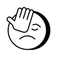 avoir cette incroyable icône de facepalm émoji, triste expressions emoji vecteur