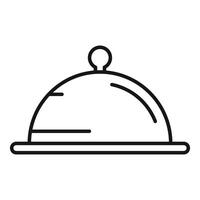 commande nourriture plateau icône contour . dîner menu en ligne vecteur