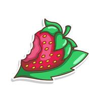 main dessiner fraise fruit illustration art vecteur