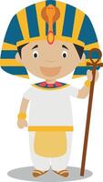 personnage de Egypte habillé dans le traditionnel façon comme une pharaon de le ancien Egypte. illustration. des gamins de le monde collection. vecteur