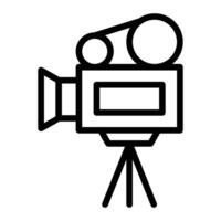 film caméra vecteur ligne icône conception