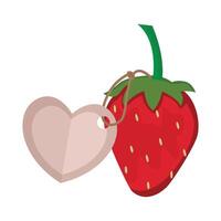 illustration de fraise avec prix étiquette vecteur