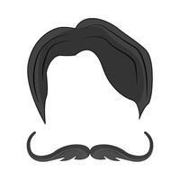 illustration de moustache et cheveux vecteur