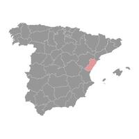 carte de le Province de une castellon, administratif division de Espagne. illustration. vecteur