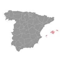 baléares îles carte, administratif division de Espagne. illustration. vecteur