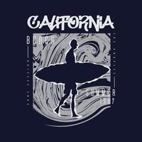 Californie plage surfant élégant T-shirt et vêtements abstrait conception. imprimer, typographie, affiche vecteur