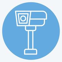 icône vidéosurveillance. en relation à Sécurité symbole. bleu yeux style. Facile conception illustration vecteur