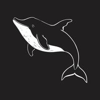 baleine logo - magnifique baleine illustration dans noir et blanc vecteur