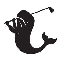 baleine silhouette - jouer au golf baleine illustration vecteur