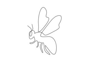 mon chéri abeille dans un continu ligne dessin numérique illustration vecteur