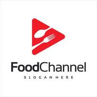 nourriture canaliser, cuisine vlog logo conception vecteur