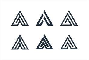 abstrait Triangle forme avec lettre une technologie affaires logo ensemble collection. conception modèle vecteur