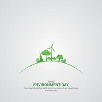 monde environnement journée. monde environnement journée Créatif les publicités. juin 5 affiche, bannière illustration . 3d vecteur