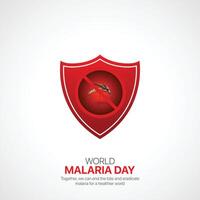 monde paludisme journée. monde paludisme journée Créatif les publicités conception avril 25. social médias affiche, , 3d illustration. vecteur