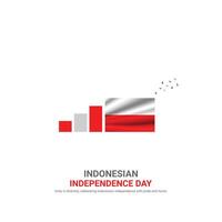 Indonésie indépendance journée. Indonésie indépendance journée Créatif les publicités conception. 3d illustration. vecteur