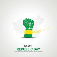 Brésil république journée. Brésil république journée Créatif les publicités conception novembre 15. , 3d illustration. vecteur