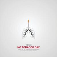 monde sans tabac journée. monde sans tabac journée Créatif les publicités conception mmay 31. , 3d illustration. vecteur
