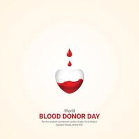 monde du sang donneur journée. monde du sang donneur journée Créatif les publicités conception juin 14. , illustration, 3d vecteur