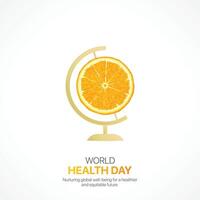 monde santé journée. monde santé journée Créatif les publicités conception avril 7. social médias affiche, , 3d illustration. vecteur