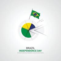 Brésil indépendance journée. Brésil indépendance journée Créatif les publicités conception. social médias poste, , 3d illustration. vecteur