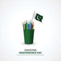 Pakistan indépendance journée. Pakistan indépendance journée Créatif les publicités conception. poste, , 3d illustration. vecteur