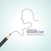 international les veuves journée Créatif les publicités, international les veuves journée juin 23, , illustration, 3d vecteur