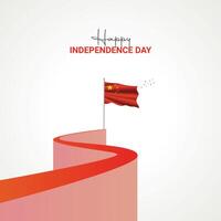 Chine indépendance journée. Chine indépendance journée Créatif les publicités conception. social médias poste, , 3d illustration. vecteur