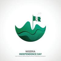 Nigeria indépendance journée. Nigeria indépendance journée Créatif les publicités conception. social médias poste, , 3d illustration. vecteur