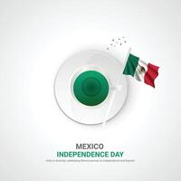 Mexique indépendance journée. Mexique indépendance journée Créatif les publicités conception. poste, , 3d illustration. vecteur