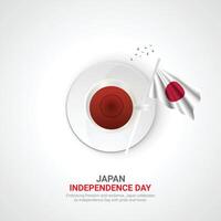 Japon indépendance journée. Japon indépendance journée Créatif les publicités conception fév 11. , 3d illustration. vecteur