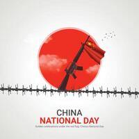 Chine nationale journée. Chine nationale journée Créatif les publicités conception 1 oct . , 3d illustration. vecteur