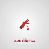 monde du sang donneur journée. monde du sang donneur journée Créatif les publicités conception juin 14. , illustration, 3d vecteur