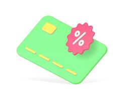 cashback bancaire un service carte achats vente prix pour e argent Paiement 3d icône réaliste vecteur