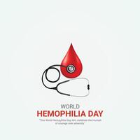 monde hémophilie journée. monde hémophilie journée Créatif les publicités conception avril 17. social médias affiche, , 3d illustration. vecteur