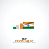 Indien indépendance jour, indien indépendance journée Créatif les publicités conception. social médias Publier 3d illustration. vecteur