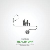 monde santé journée. monde santé journée Créatif les publicités conception avril 7. social médias affiche, , 3d illustration. vecteur