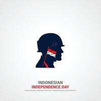 Indonésie indépendance journée. Indonésie indépendance journée Créatif les publicités conception. 3d illustration. vecteur