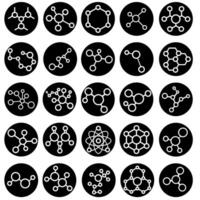 molécule icône ensemble isolé sur blanc Contexte. chimie illustration signe collection. scientifique symbole. vecteur
